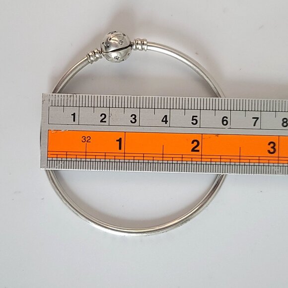 Pandora 925 ALE Celestial Stars Bangle Bracelet Sterling Silver Round Ball Clasp - Picture 7 of 9